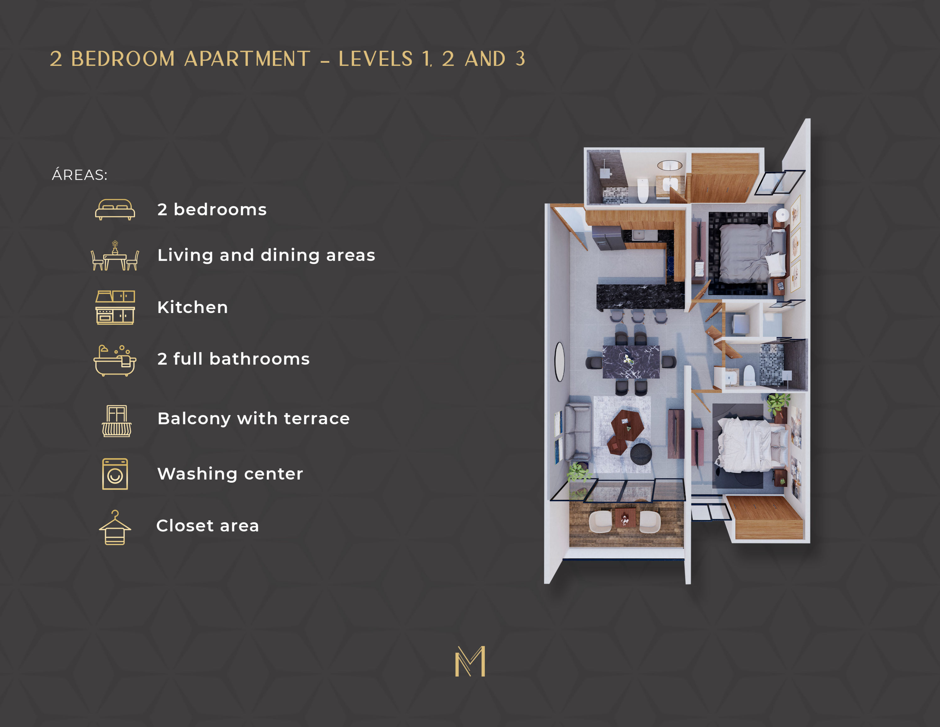 2-Bedroom Condo at Monarca Residences Merida, Yucatan, Mexico - Thumbnail 3