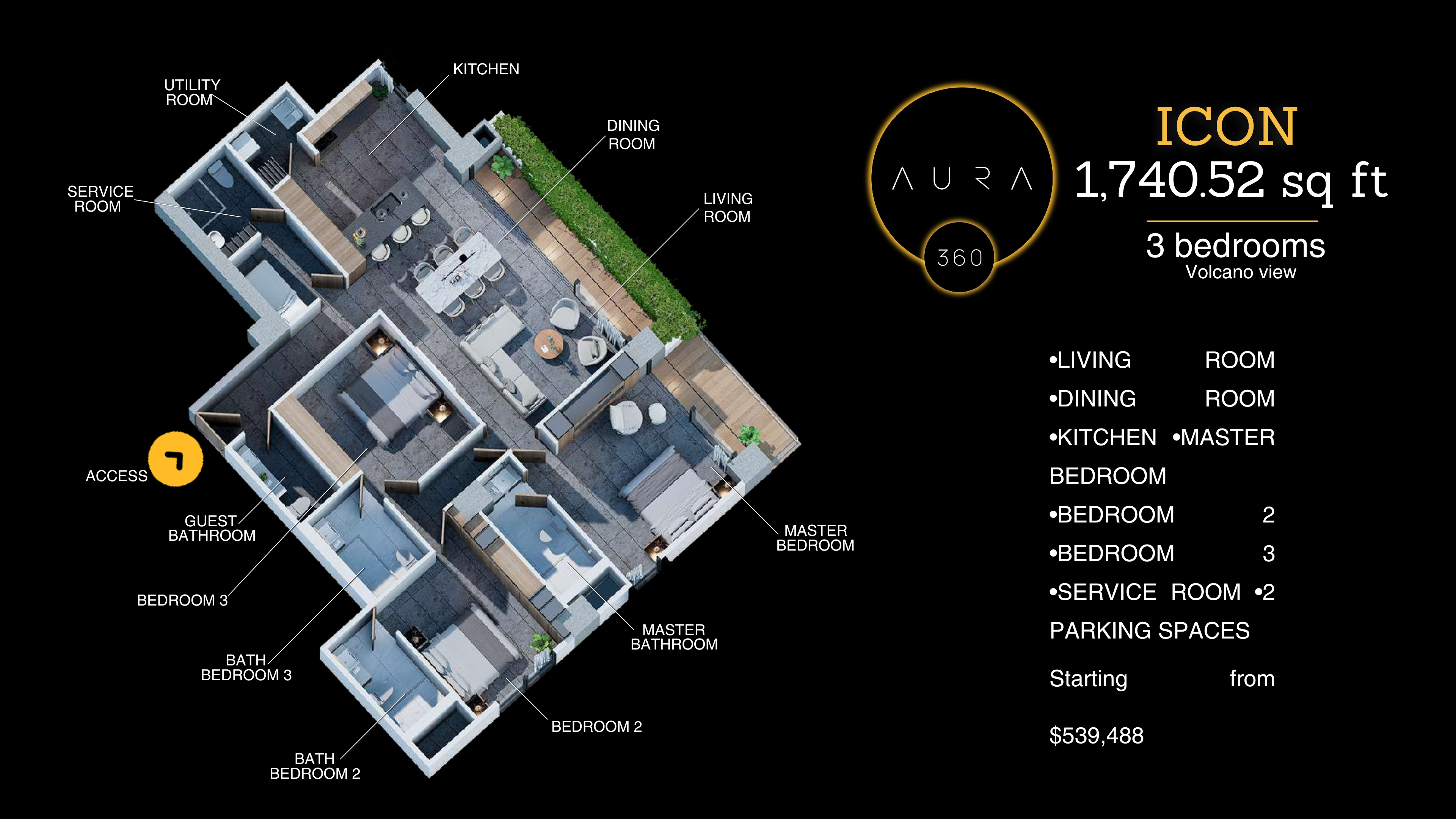 Aura360 – 3 Bedroom Apartments - San Salvador - El Salvador - Thumbnail 2