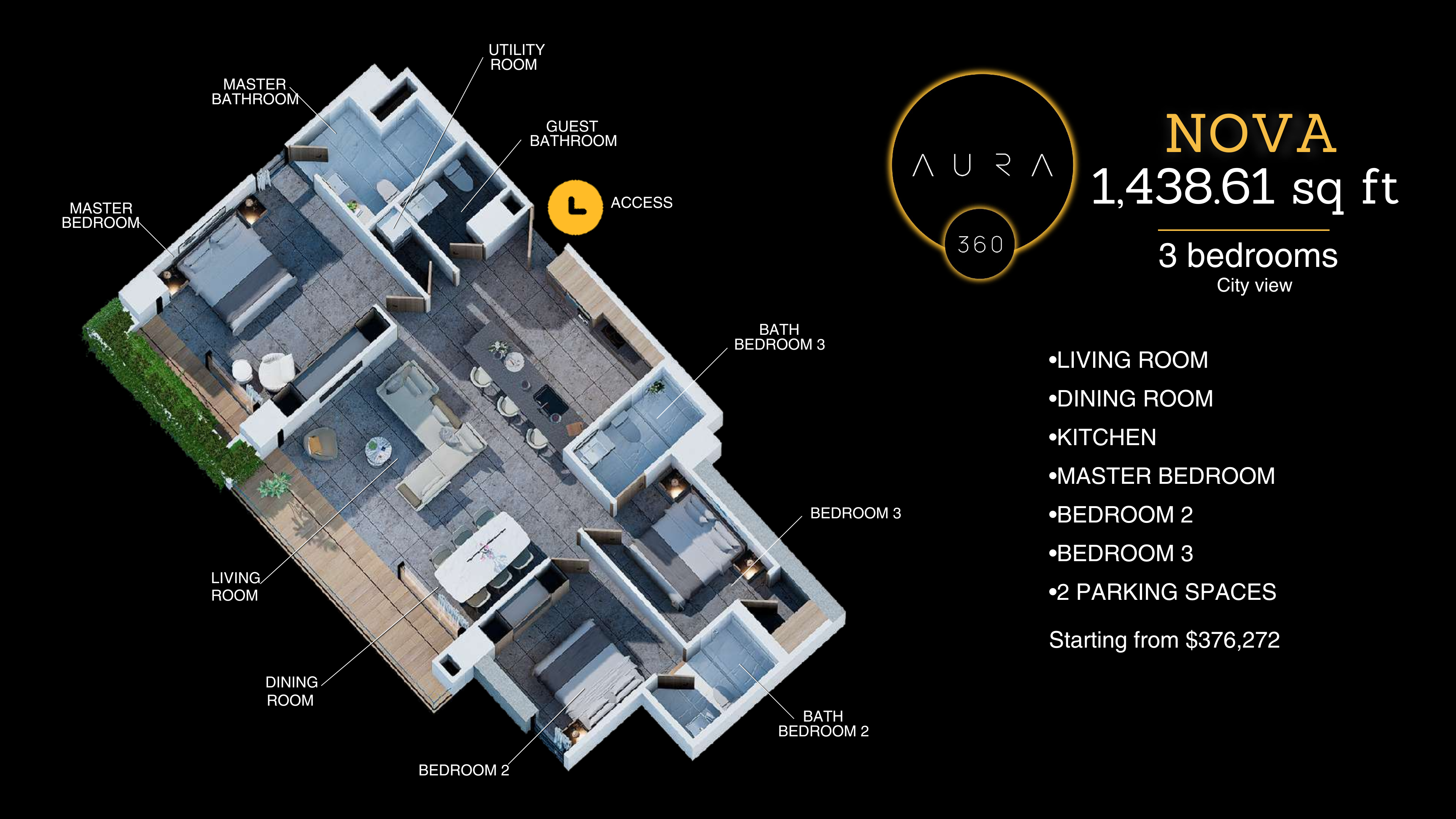Aura360 – 3 Bedroom Apartments - San Salvador - El Salvador - Thumbnail 14